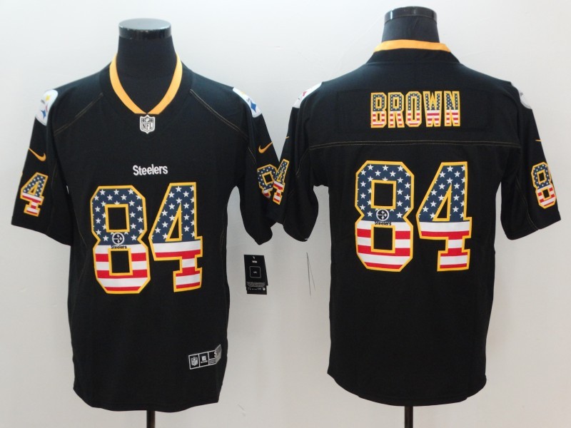 Men's Pittsburgh Steelers Antonio Brown #84 Black Alternate Jersey